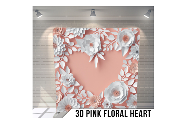 #24 3D Pink Floral Heart