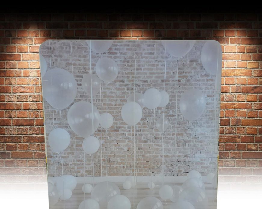 #6 rustic white balloons backdrop